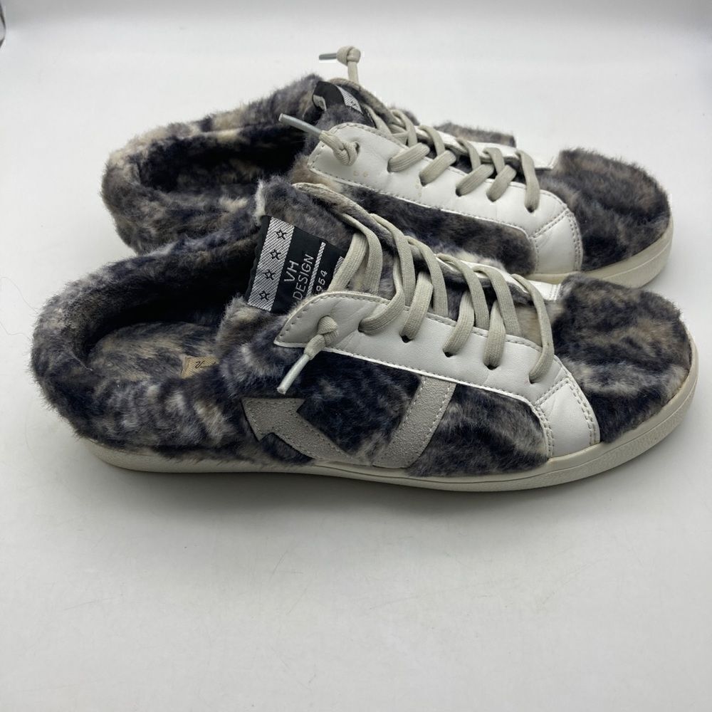 Vintage Havana Fuzzy Chetah Faux Fur /Leather Mules Size 8 Multicolor - Picture 4 of 8